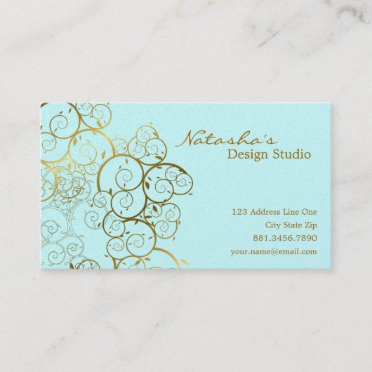 Golden Spirals verlaten  afbeelding voor sierdoele Visitekaartje (Voorkant)