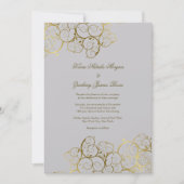 Golden Spirals Vine Classy Light Grey Weddenschap Kaart (Voorkant)