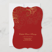 Golden Spirals Vine Classy Wedding Invitation Kaart (Achterkant)