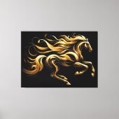 Golden Spirit - Abstract paard in beweging Canvas Afdruk (Voorkant)