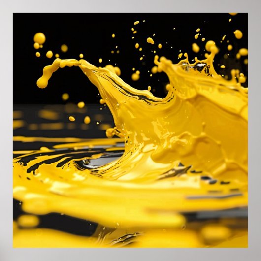Golden Splash Dynamics Art Poster (Voorkant)