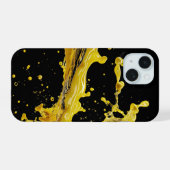 Golden Splash Dynamics iPhone Case iPhone 15 Case (Achterkant horizontaal)
