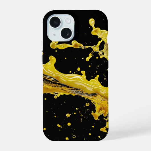 Golden Splash Dynamics iPhone Case iPhone 15 Case (Achterkant)