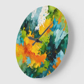 Golden Splash en Emerald Waves Grote Klok (Hoek)