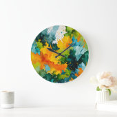 Golden Splash en Emerald Waves Grote Klok (Huis)