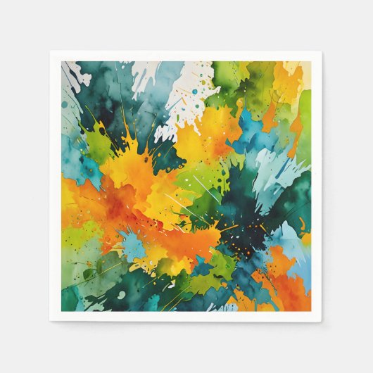 Golden Splash en Emerald Waves Servet (Voorkant)