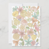 Golden Spring bloemenuitnodiging voor Baby shower Kaart (Achterkant)