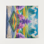 Golden Spring Escape - Schilderachtig Natuur Wandkleed (Voorkant (horizontaal))