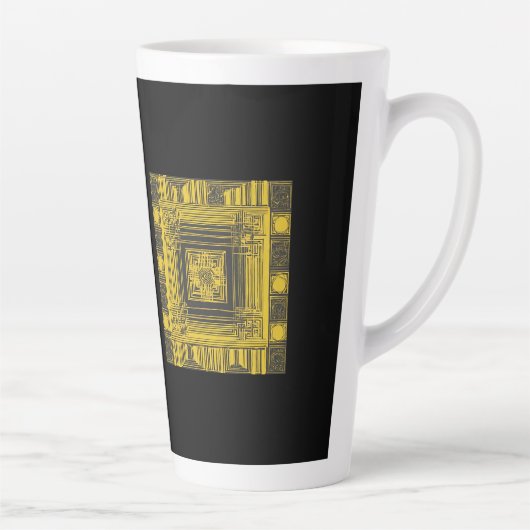 Golden Square AI-kunst Latte Mok (Rechts)