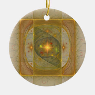 Golden Square Circle Ornament