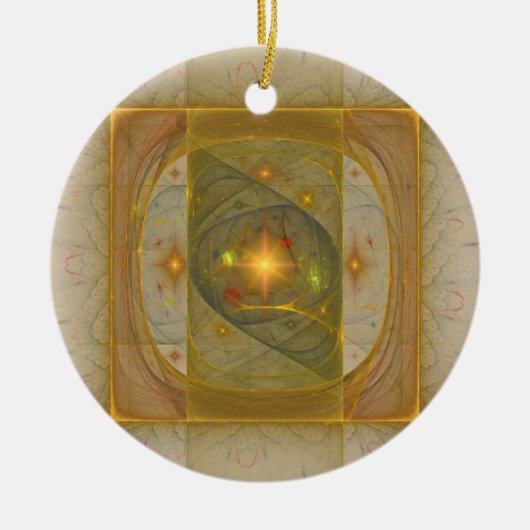 Golden Square Circle Ornament (Voorkant)