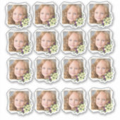 Golden Square lijst met bloemen op maat Foto Sticker (Voorkant)