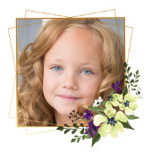 Golden Square lijst met bloemen op maat Foto Sticker