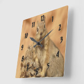 Golden Squirrel Vierkante Klok (Hoek)