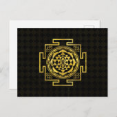 Golden Sri Yantra/Sri Chakra Briefkaart (Voorkant / Achterkant)