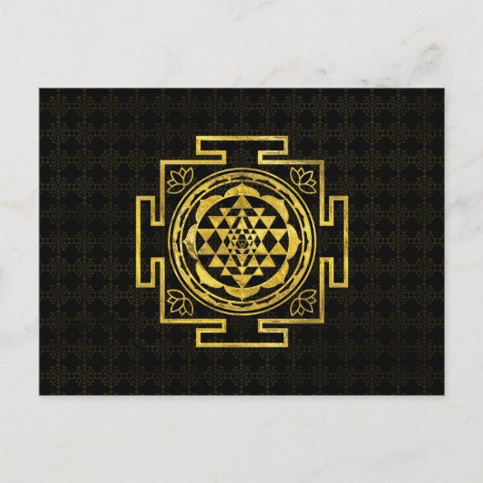 Golden Sri Yantra/Sri Chakra Briefkaart (Voorkant)