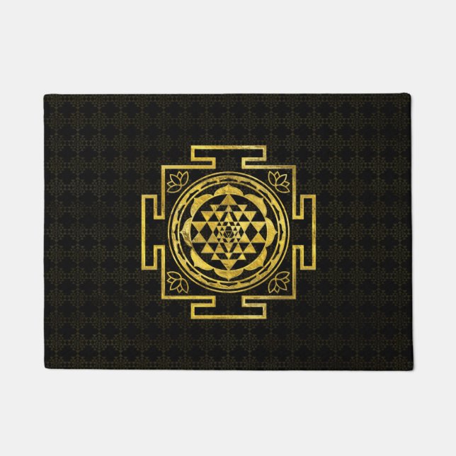 Golden Sri Yantra/Sri Chakra Deurmat (Voorkant)