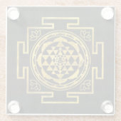 Golden Sri Yantra/Sri Chakra Glazen Onderzetter (Achterkant)
