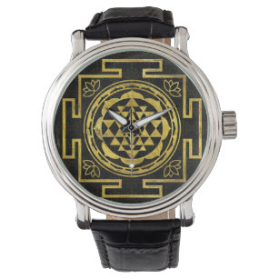 Golden Sri Yantra/Sri Chakra Horloge
