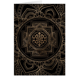 Golden Sri Yantra/Sri Chakra in lotus