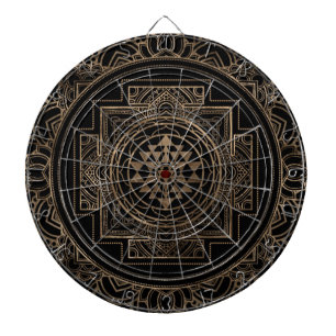 Golden Sri Yantra/Sri Chakra in lotus Dartbord