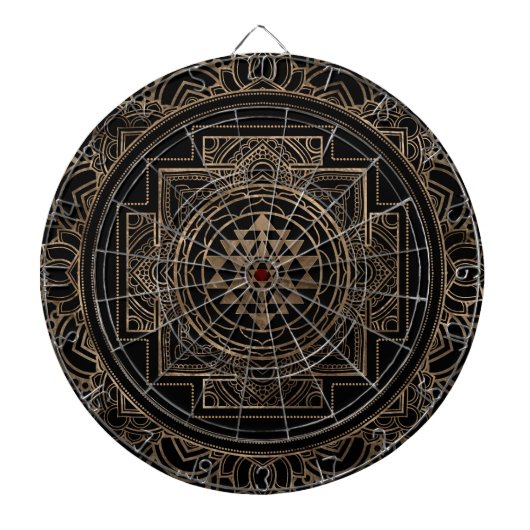 Golden Sri Yantra/Sri Chakra in lotus Dartbord (Voorkant)
