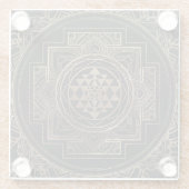 Golden Sri Yantra/Sri Chakra in lotus Glazen Onderzetter (Achterkant)