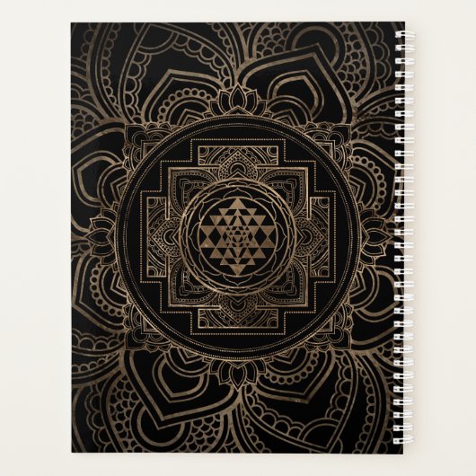 Golden Sri Yantra/Sri Chakra in lotus Planner (Achterkant)