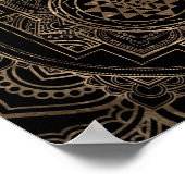 Golden Sri Yantra/Sri Chakra in lotus Poster (Hoek)