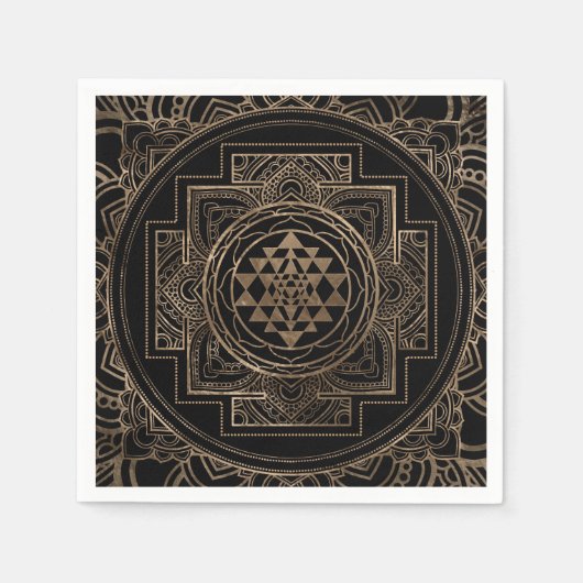 Golden Sri Yantra/Sri Chakra in lotus Servet (Voorkant)