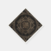 Golden Sri Yantra/Sri Chakra in lotus Servet (Hoek)