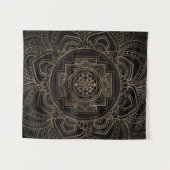 Golden Sri Yantra/Sri Chakra in lotus Wandkleed (Voorkant (horizontaal))