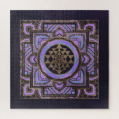 Golden Sri Yantra/Sri Chakra in pastellotus Legpuzzel (Verticaal)