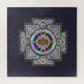 Golden Sri Yantra/Sri Chakra in pastellotus Legpuzzel (Horizontaal)