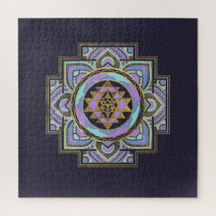 Golden Sri Yantra/Sri Chakra in pastellotus Legpuzzel