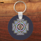 Golden Sri Yantra/Sri Chakra in pastellotus Sleutelhanger (Voorkant)