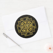 Golden Sri Yantra/Sri Chakra Ronde Sticker (Envelop)
