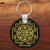 Golden Sri Yantra/Sri Chakra Sleutelhanger (Voorkant)