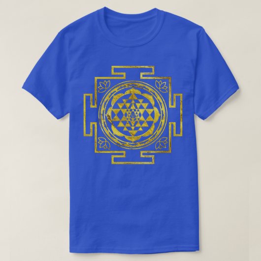 Golden Sri Yantra Sri Chakra T-shirt (Design voorkant)