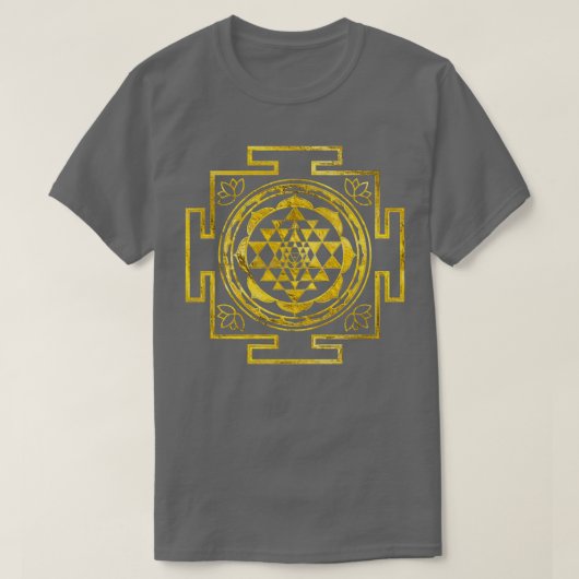 Golden Sri Yantra Sri Chakra T-shirt (Design voorkant)