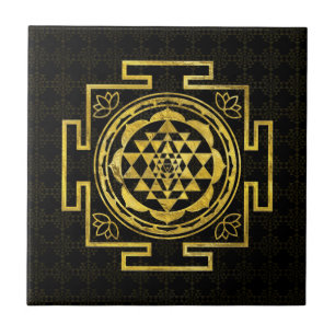 Golden Sri Yantra/Sri Chakra Tegeltje