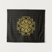 Golden Sri Yantra/Sri Chakra Wandkleed (Voorkant (horizontaal))