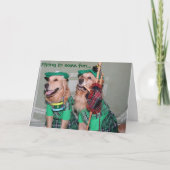 Golden St. Patrick's Day Bagpipers Kaart (Voorkant)