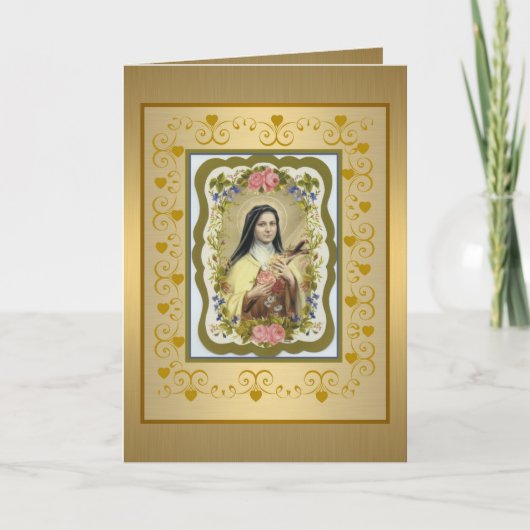 Golden St. Therese, het kleine Wenskaart Kaart (Voorkant)