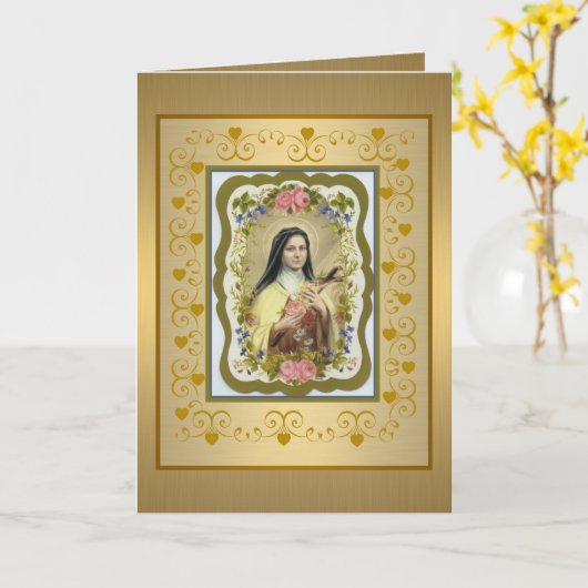 Golden St. Therese, het kleine Wenskaart Kaart (Gele Bloem)
