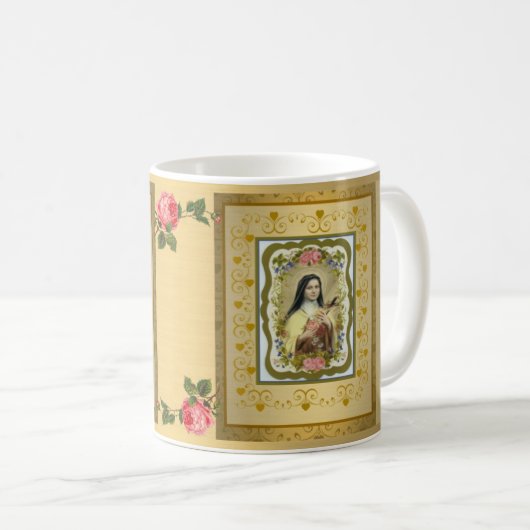 Golden St. Therese the Little Flower Mok GIFT (Voorkant rechts)