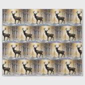 Golden Stag in the Winterlight Forest Cadeaupapier (Vlak)