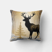 Golden Stag in the Winterlight Forest Kussen (Achterkant)