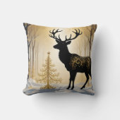 Golden Stag in the Winterlight Forest Kussen (Voorkant)