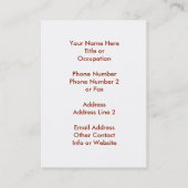 Golden Star Angel Visitekaartje (Achterkant)